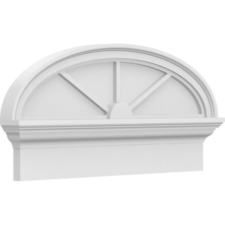 Ekena Millwork Elliptical 3 Spoke Architectural Grade PVC Combination Pediment, 28"W x 13-7/8"H x 2-3/4"P PEDPC028X140ELL03